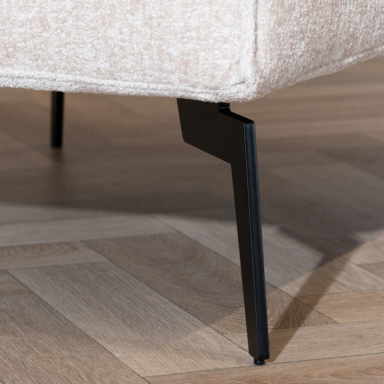 Hocker Vegas stof chenille wit