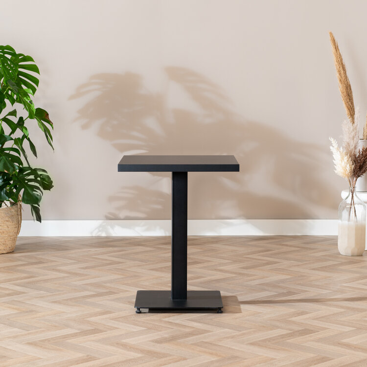 Bistrotafel Nils melamine zwart 60 x 60 cm