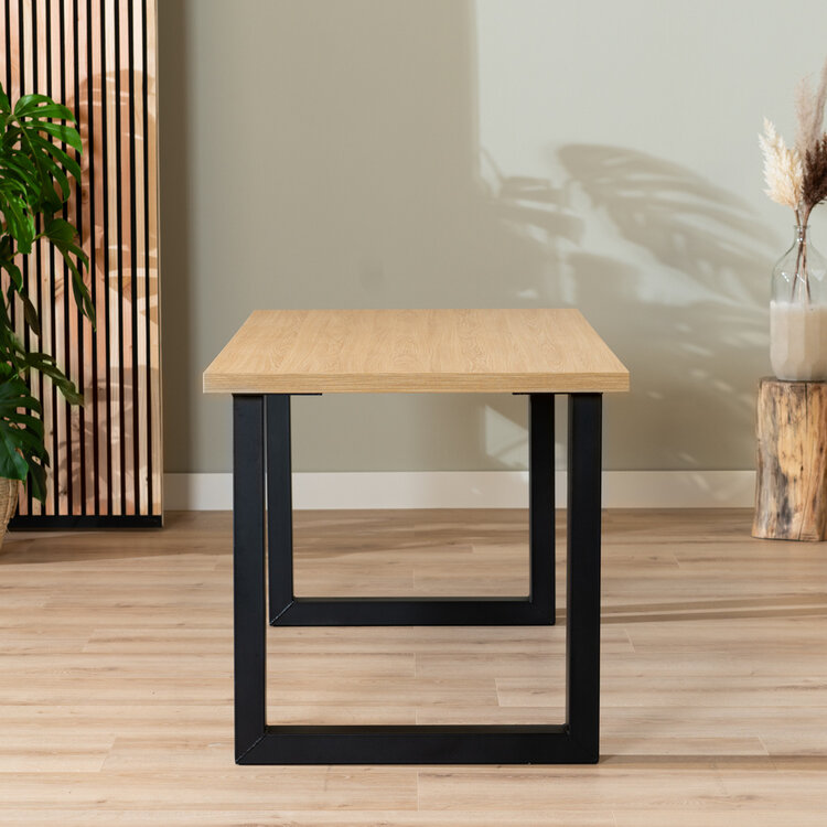 Eettafel Alec melamine eiken 160 x 80 cm