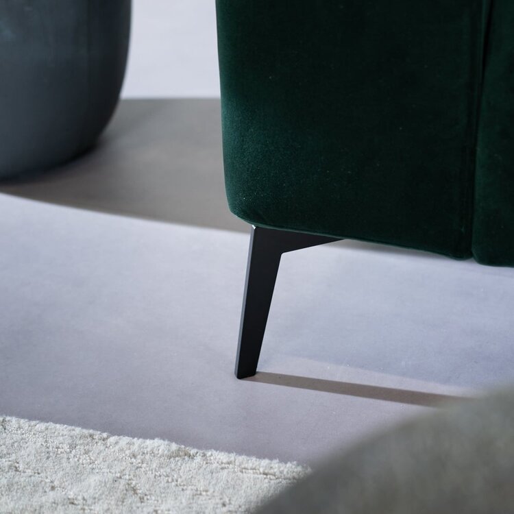 Velvet hoekbank Vegas groen links/rechts