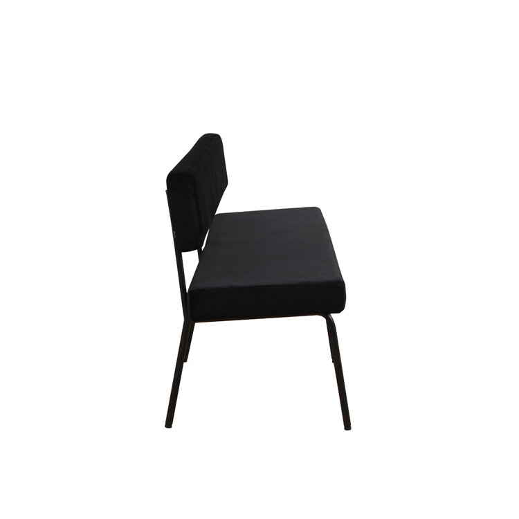 Velvet eetkamerbank Espen zwart 160 cm