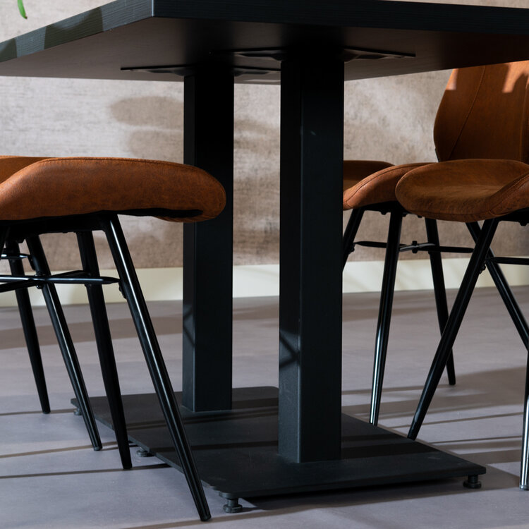Eettafel Nils melamine zwart 140 x 80 cm
