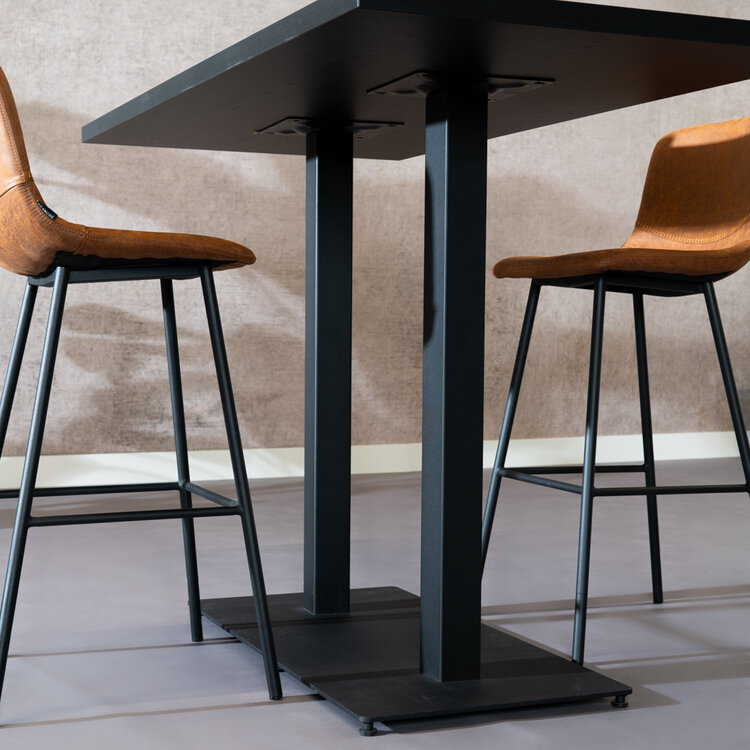 Bartafel Nils melamine zwart 160 x 80 x109 cm