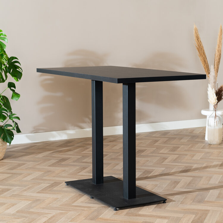 Bartafel Nils melamine zwart 160 x 80 x109 cm