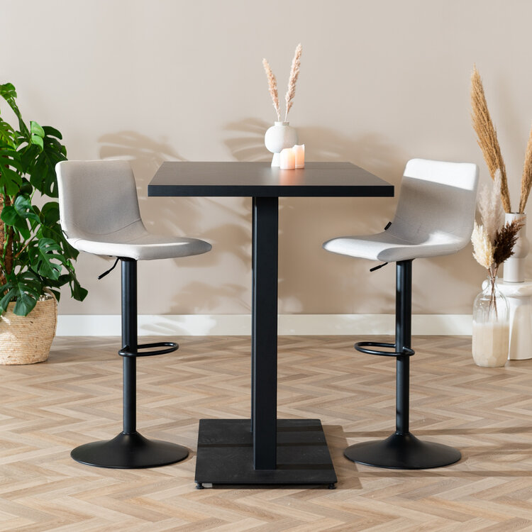 Bartafel Nils melamine zwart 160 x 80 x109 cm