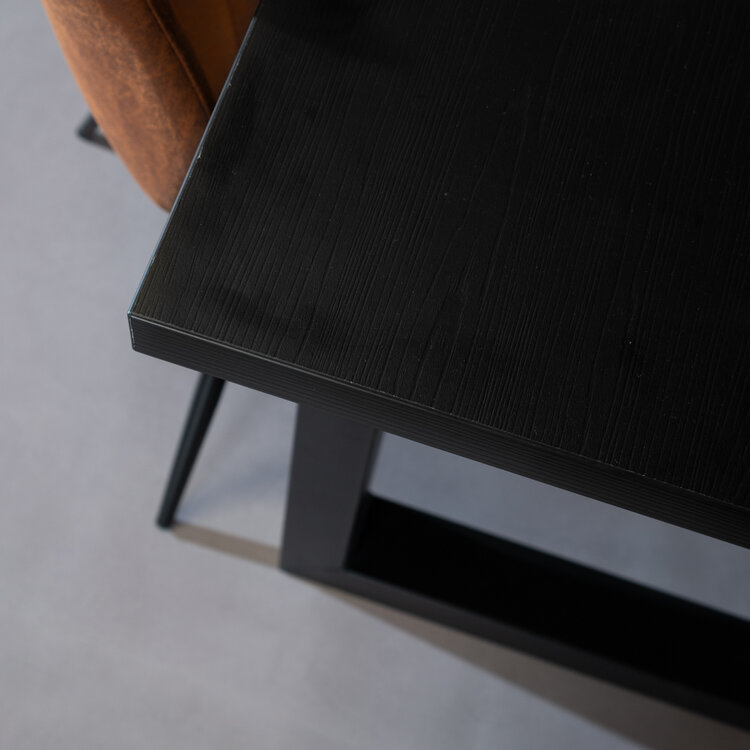 Eettafel Alec melamine zwart 160 x 80 cm