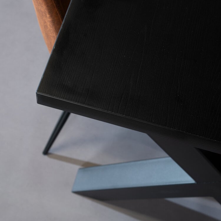 Eettafel Bodo melamine zwart 160 x 80 cm