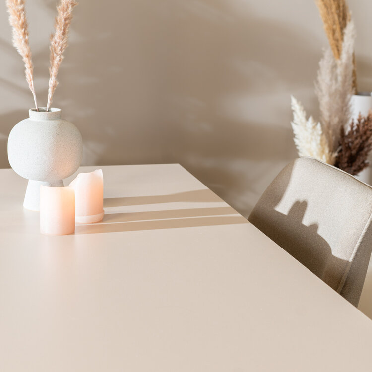 Eettafel Bodo melamine beige 160 x 80 cm