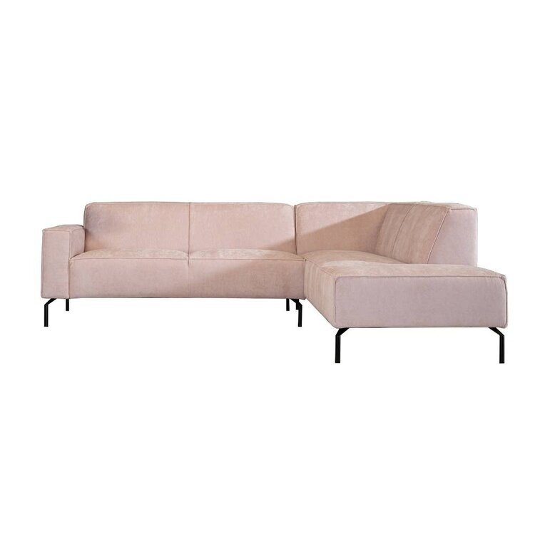 Hoekbank Kansas stof gemêleerd roze rechts