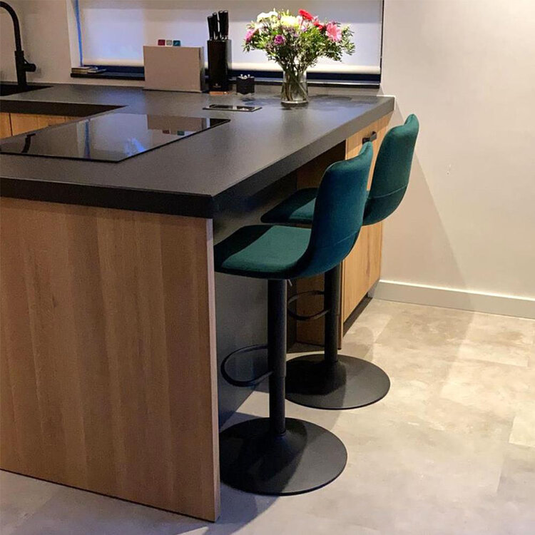 Velvet barkruk Frenkie groen 60-76 cm