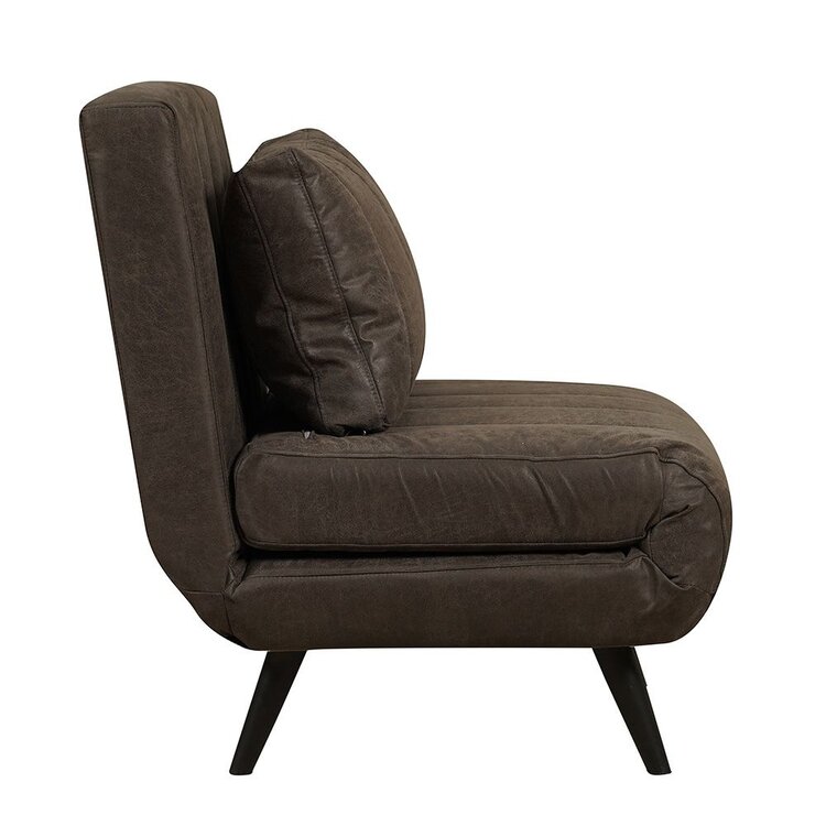 Slaapfauteuil Hanna antraciet eco-leer