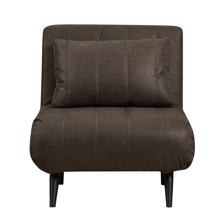 Slaapfauteuil Hanna antraciet eco-leer