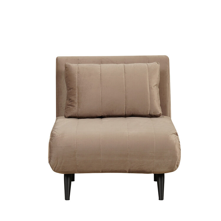 Velvet slaapfauteuil Hanna taupe