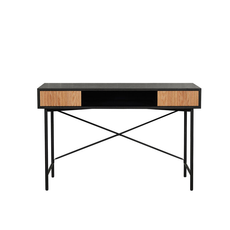 Bureau Maury zwart/blank eiken 120x55x77 cm