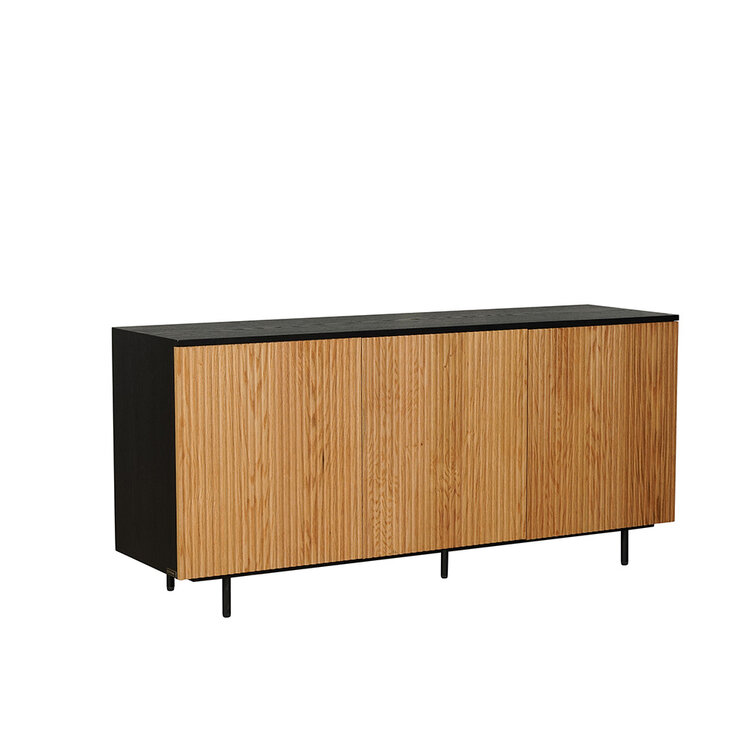 Dressoir Haley zwart/blank eiken 160 cm