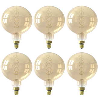Lichtbron LED bol Ø20 cm (set van 6) amberkleurig
