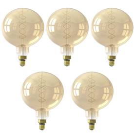 Lichtbron LED bol Ø20 cm (set van 5) amberkleurig
