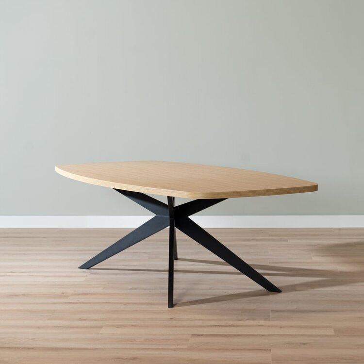 Eettafel Dio melamine eiken deens ovaal 240 x 120 cm