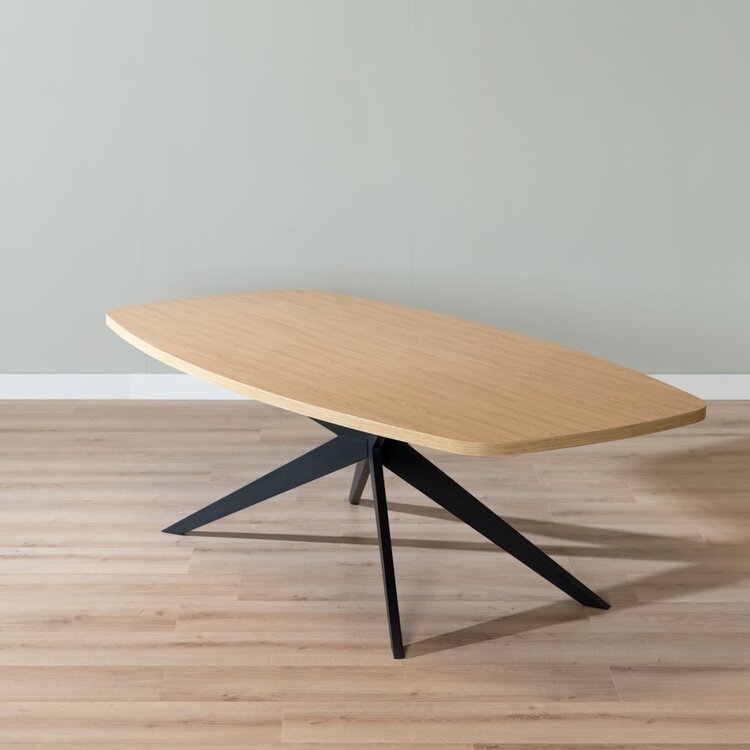 Eettafel Dio melamine eiken deens ovaal 240 x 120 cm