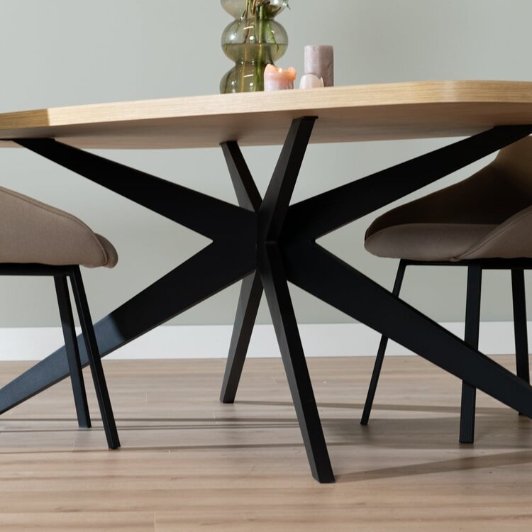 Eettafel Dio melamine eiken deens ovaal 240 x 120 cm