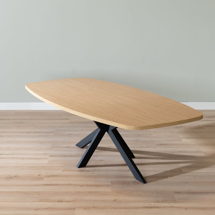 Eettafel Carl melamine eiken deens ovaal 240 x 120 cm