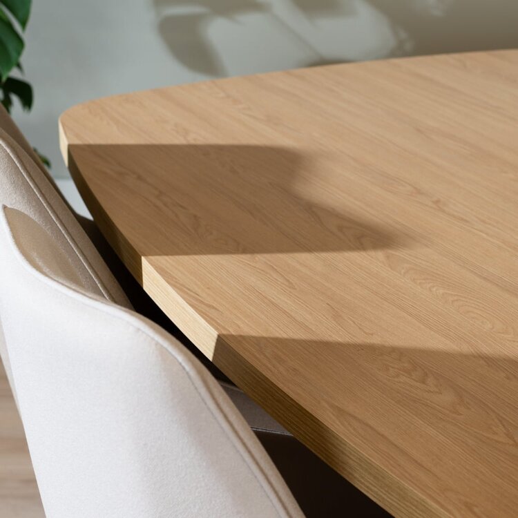 Eettafel Carl melamine eiken deens ovaal 240 x 120 cm