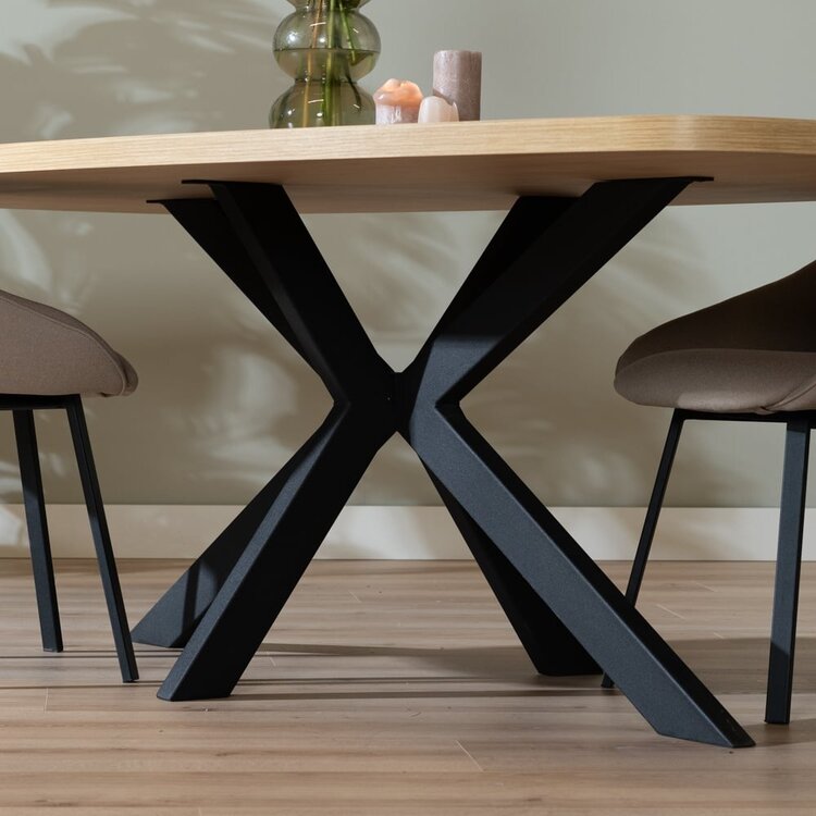 Eettafel Carl melamine eiken deens ovaal 240 x 120 cm