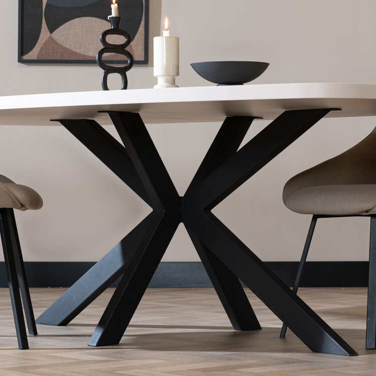 Eettafel Carl melamine beige deens ovaal 240 x 120 cm