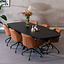Eettafel Carl melamine zwart deens ovaal 240 x 120 cm