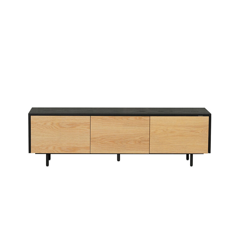 Tv-meubel Thomas zwart/blank eiken 150 cm