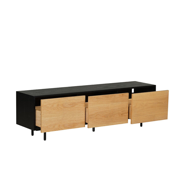 Tv-meubel Thomas zwart/blank eiken 150 cm