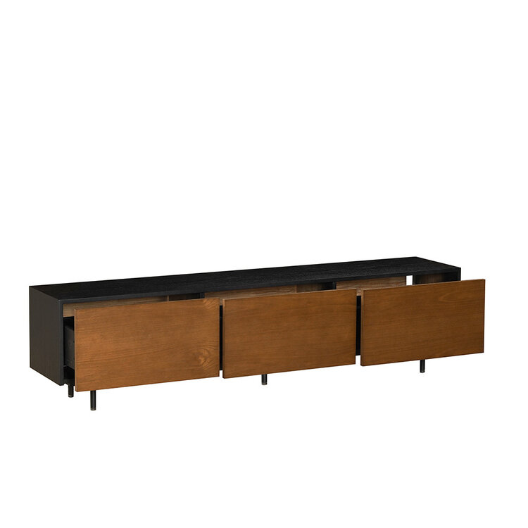 Tv-meubel Thomas zwart/rustiek eiken 180 cm