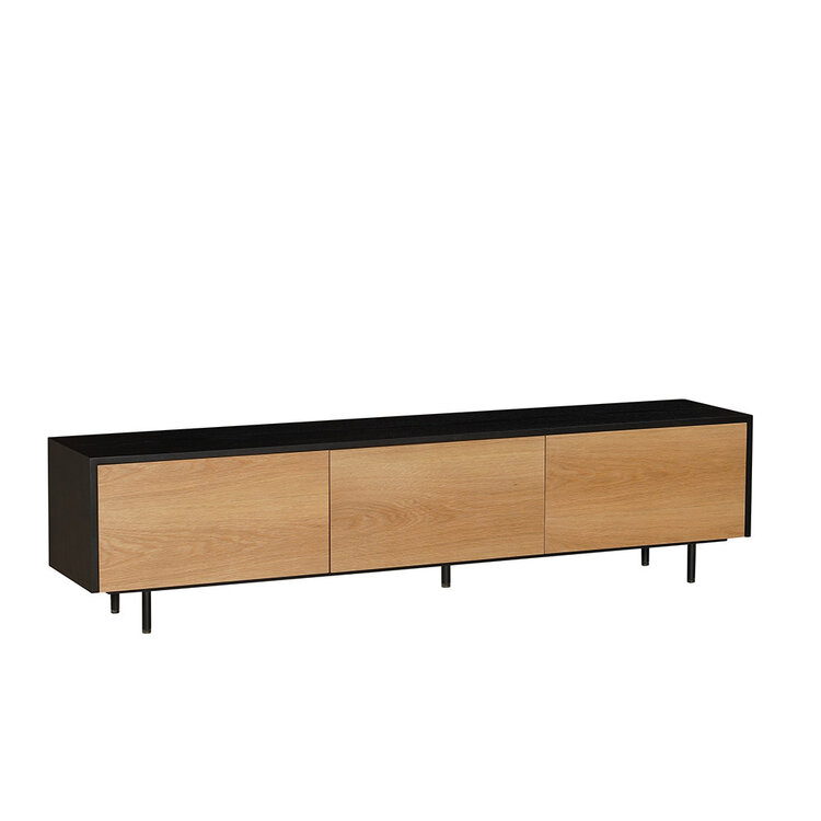 Tv-meubel Thomas zwart/blank eiken 180 cm