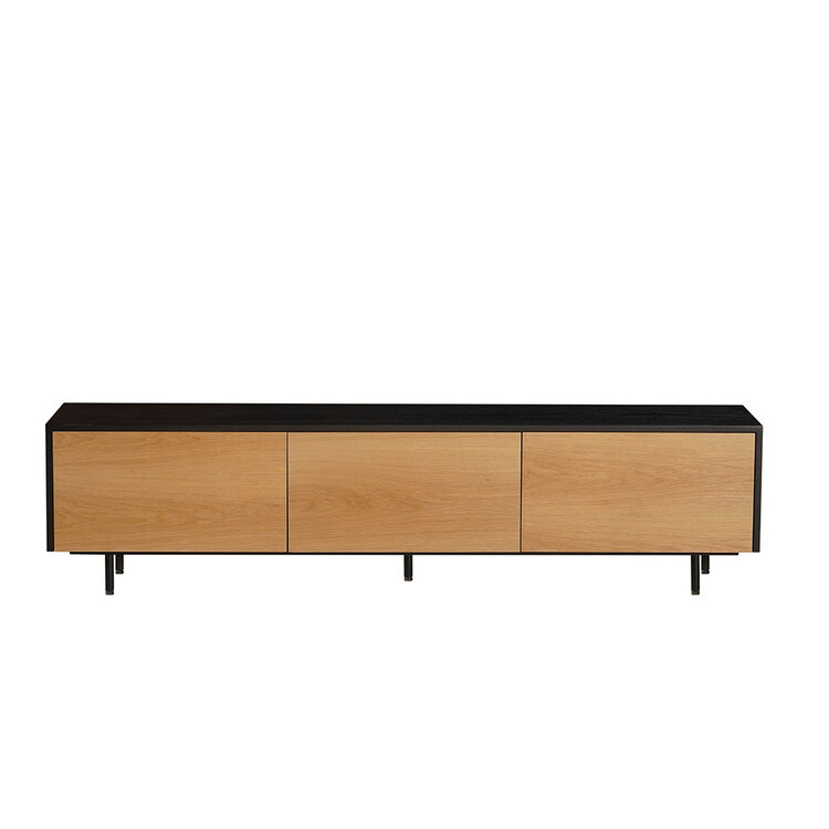 Tv-meubel Thomas zwart/blank eiken 180 cm