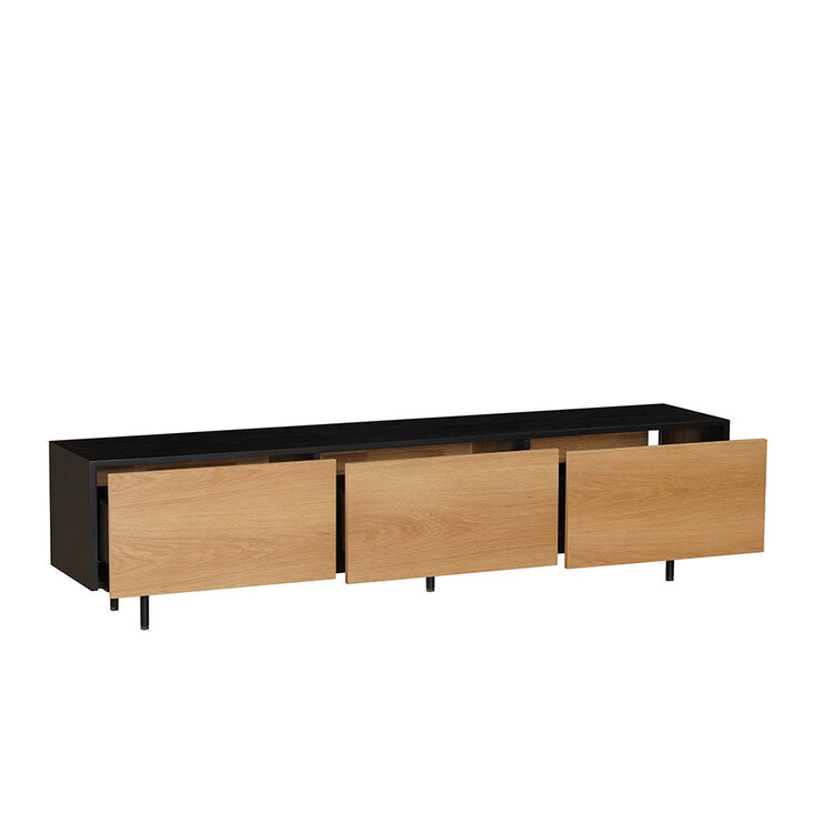 Tv-meubel Thomas zwart/blank eiken 180 cm
