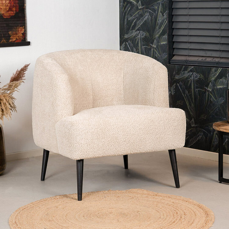 Teddy bouclé fauteuil Nora beige