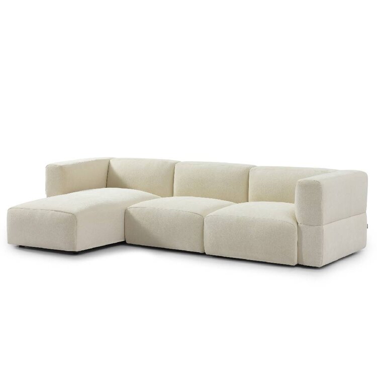 Scandinavische hoekbank Karla off white links 3-zits