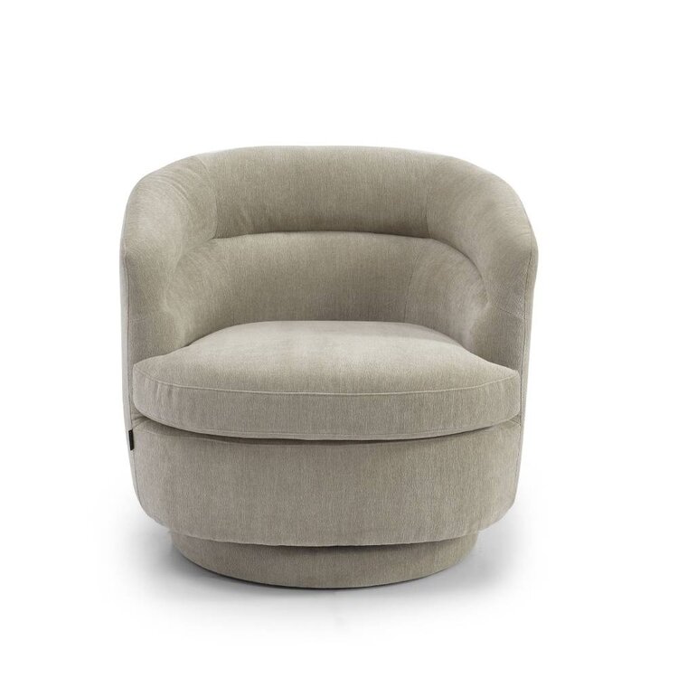 Scandinavische fauteuil Valerie draaibaar chenille taupe