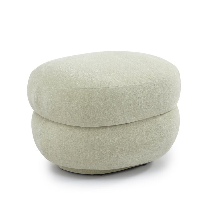Hocker Mia ovaal chenille mint groen