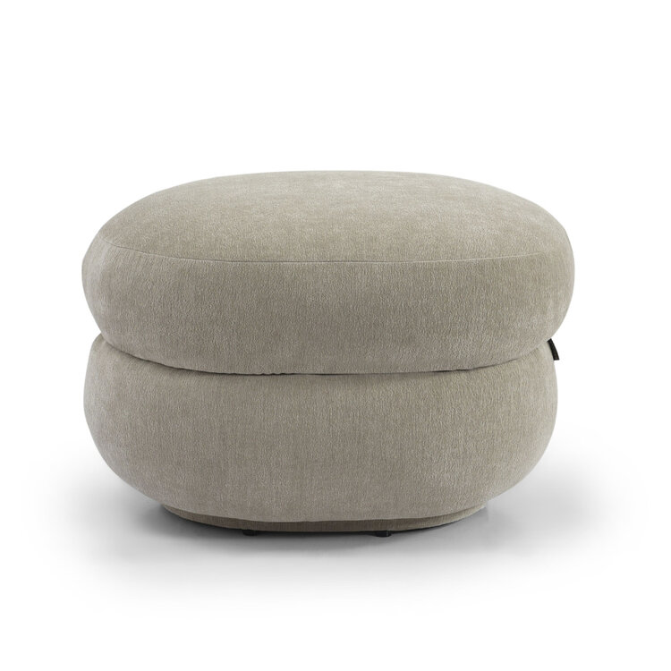 Hocker Mia ovaal chenille taupe