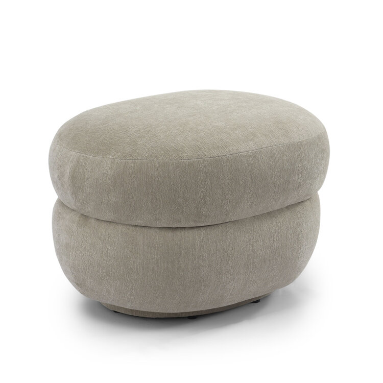 Hocker Mia ovaal chenille taupe