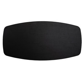 Tafelblad Roan Deens ovaal melamine zwart 240 x 120 cm