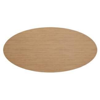 Tafelblad Liam ovaal melamine eiken 270 x 130 cm