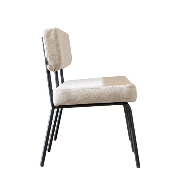 Scandinavische eetkamerbank Espen taupe gerecyclede stof 160 cm