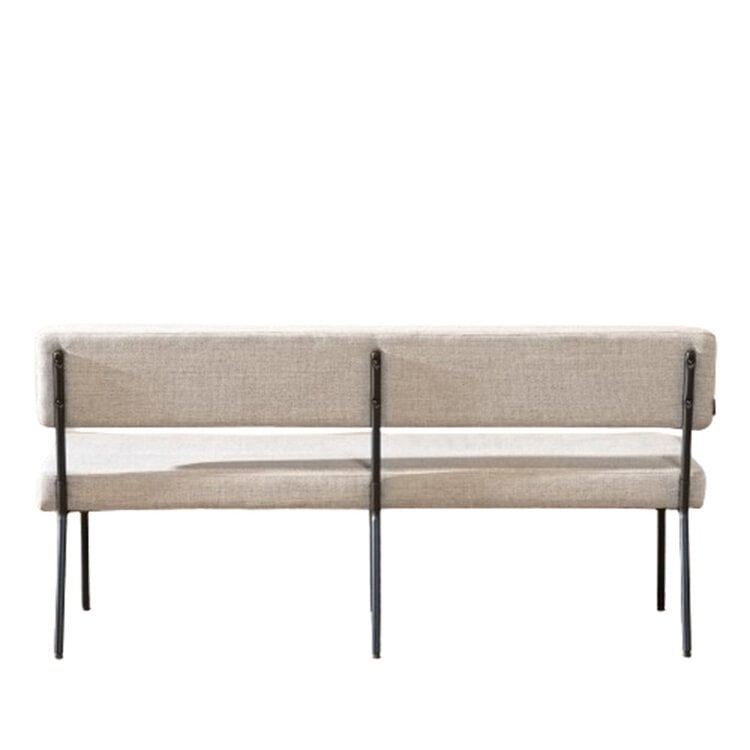 Scandinavische eetkamerbank Espen taupe gerecyclede stof 160 cm