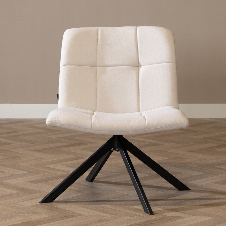 Scandinavische fauteuil Eevi gerecyclede stof off white