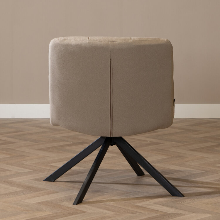 Scandinavische fauteuil Eevi gerecyclede stof taupe