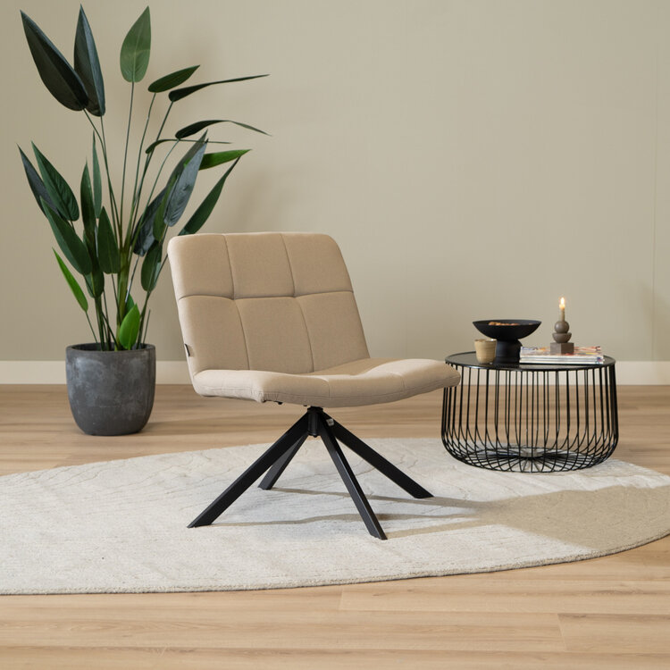 Scandinavische fauteuil Eevi gerecyclede stof taupe