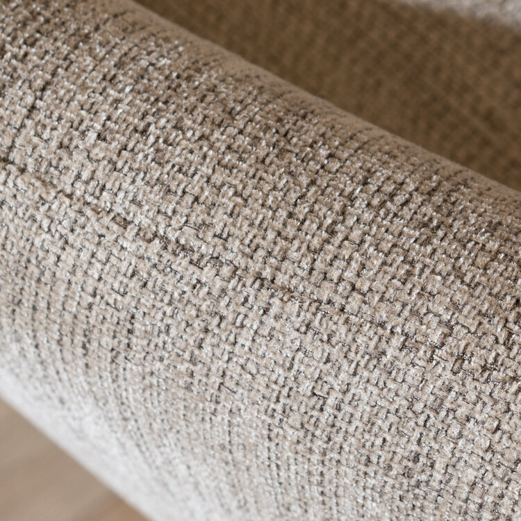 Scandinavische eetkamerstoel Sten gerecyclede stof taupe
