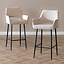 Scandinavische barkruk Inga gerecyclede stof beige 78 cm